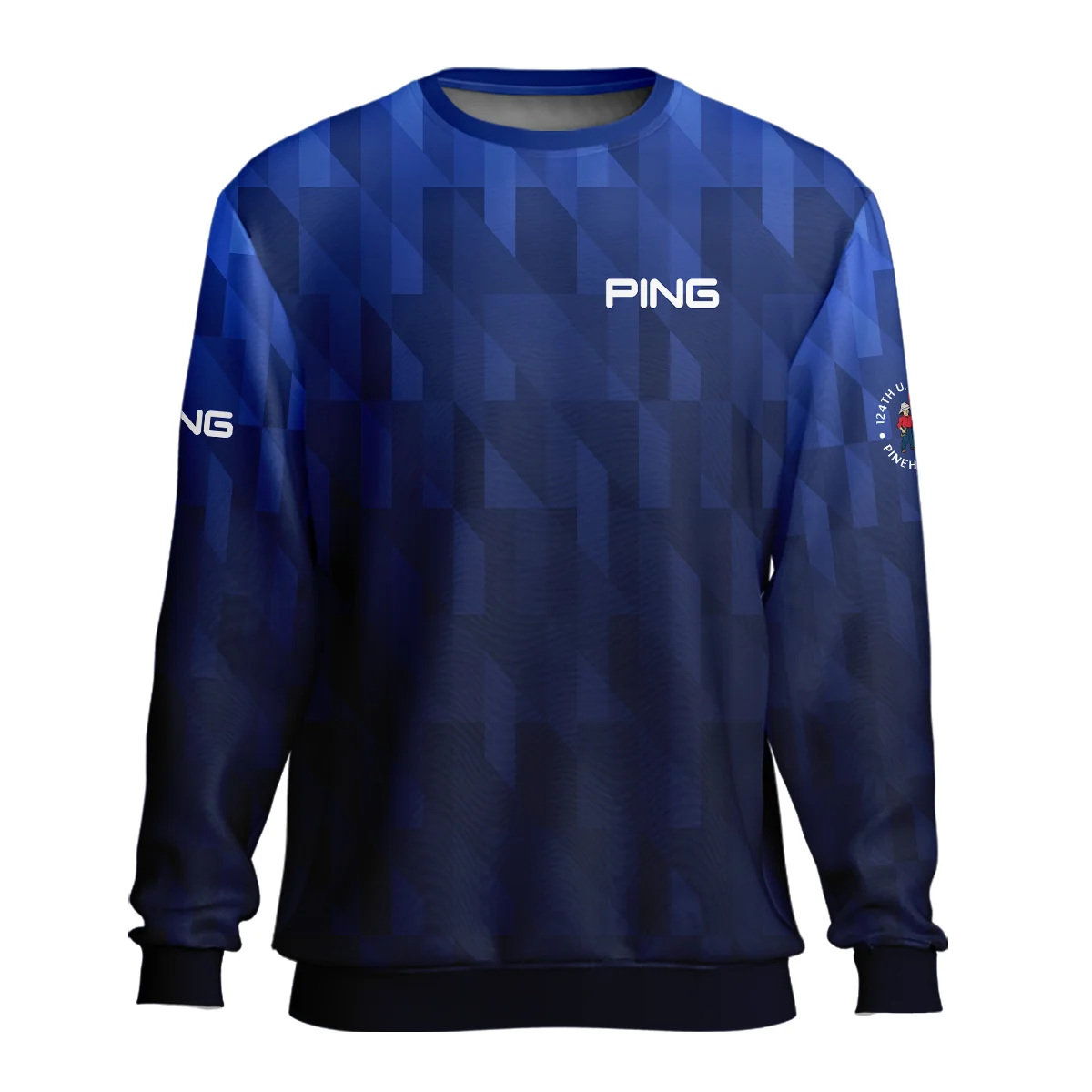 Ping 124th U.S. Open Pinehurst Golf Sport Unisex Sweatshirt Blue Fabric Geometric Pattern  All Over Print Sweatshirt