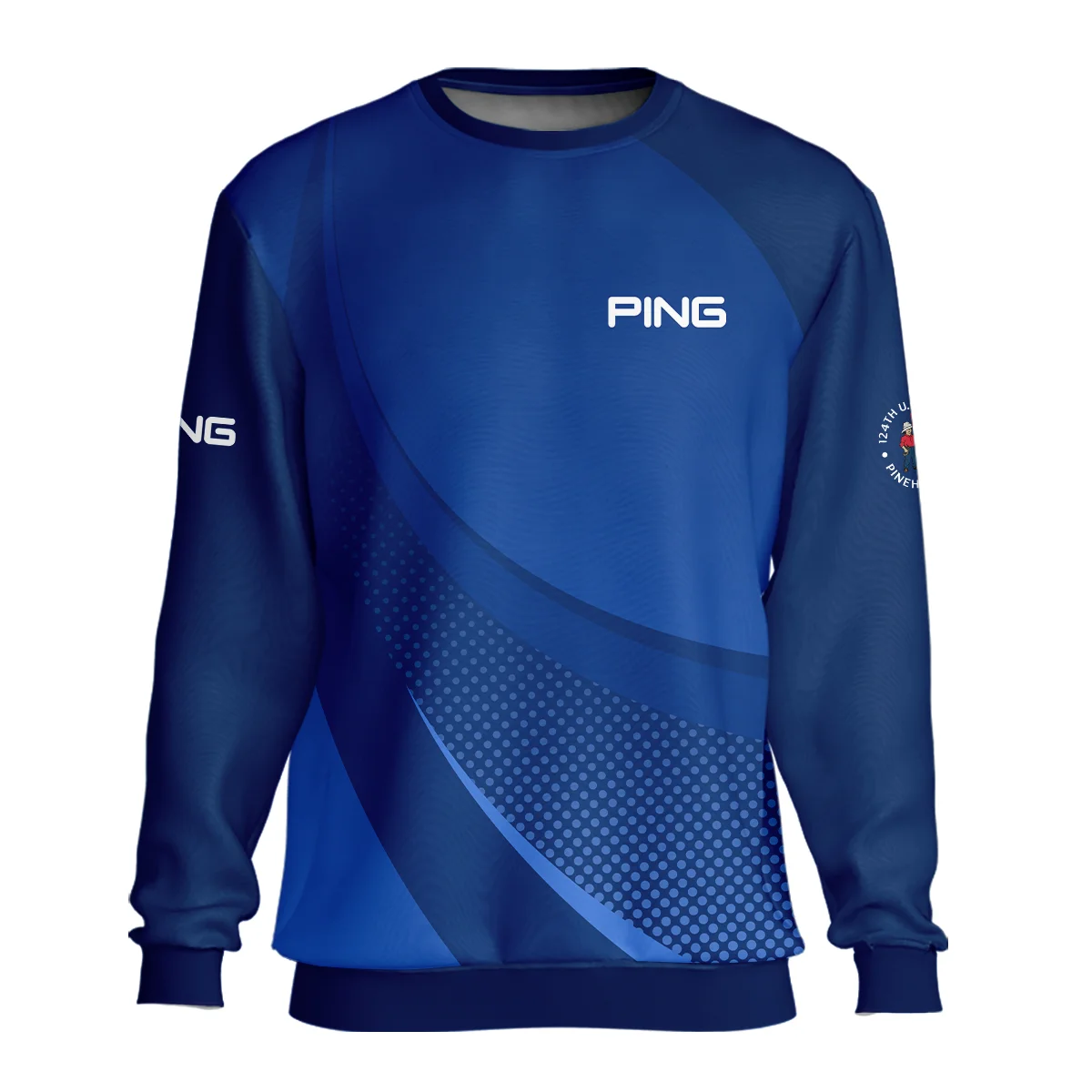 Ping 124th U.S. Open Pinehurst Golf Sport Unisex Sweatshirt Dark Blue Gradient Halftone Pattern All Over Print Sweatshirt