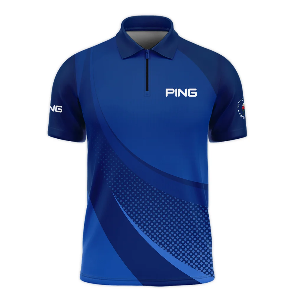 Ping 124th U.S. Open Pinehurst Golf Sport Hawaiian Shirt Dark Blue Gradient Halftone Pattern All Over Print Oversized Hawaiian Shirt