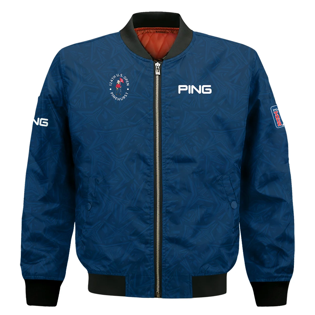 Ping 124th U.S. Open Pinehurst Stars Gradient Pattern Dark Blue Bomber Jacket Style Classic Bomber Jacket