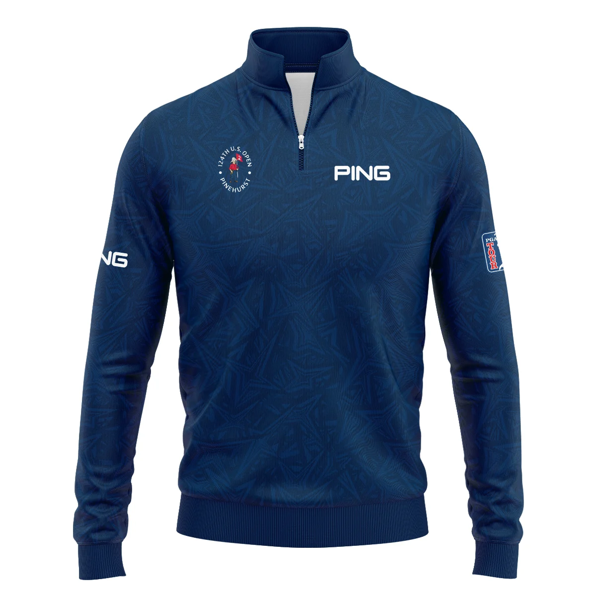 Ping 124th U.S. Open Pinehurst Stars Gradient Pattern Dark Blue Polo Shirt Style Classic Polo Shirt For Men