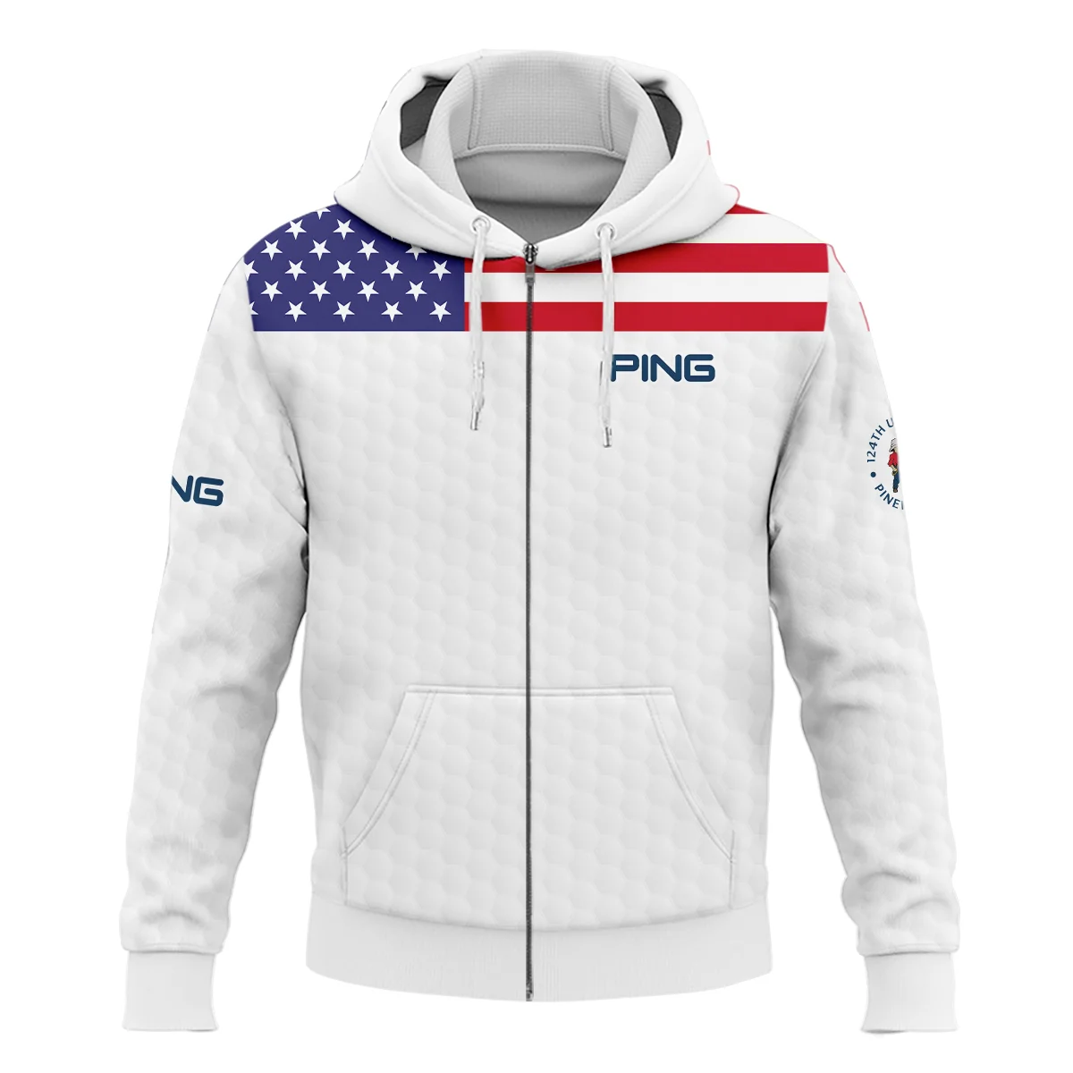Ping 124th U.S. Open Pinehurst Unisex Sweatshirt USA Flag Golf Pattern All Over Print Sweatshirt