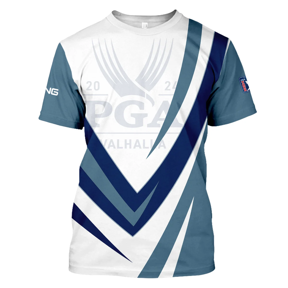 Ping 2024 PGA Championship Valhalla Dark Moderate Blue White Blue Unisex T-Shirt Style Classic T-Shirt