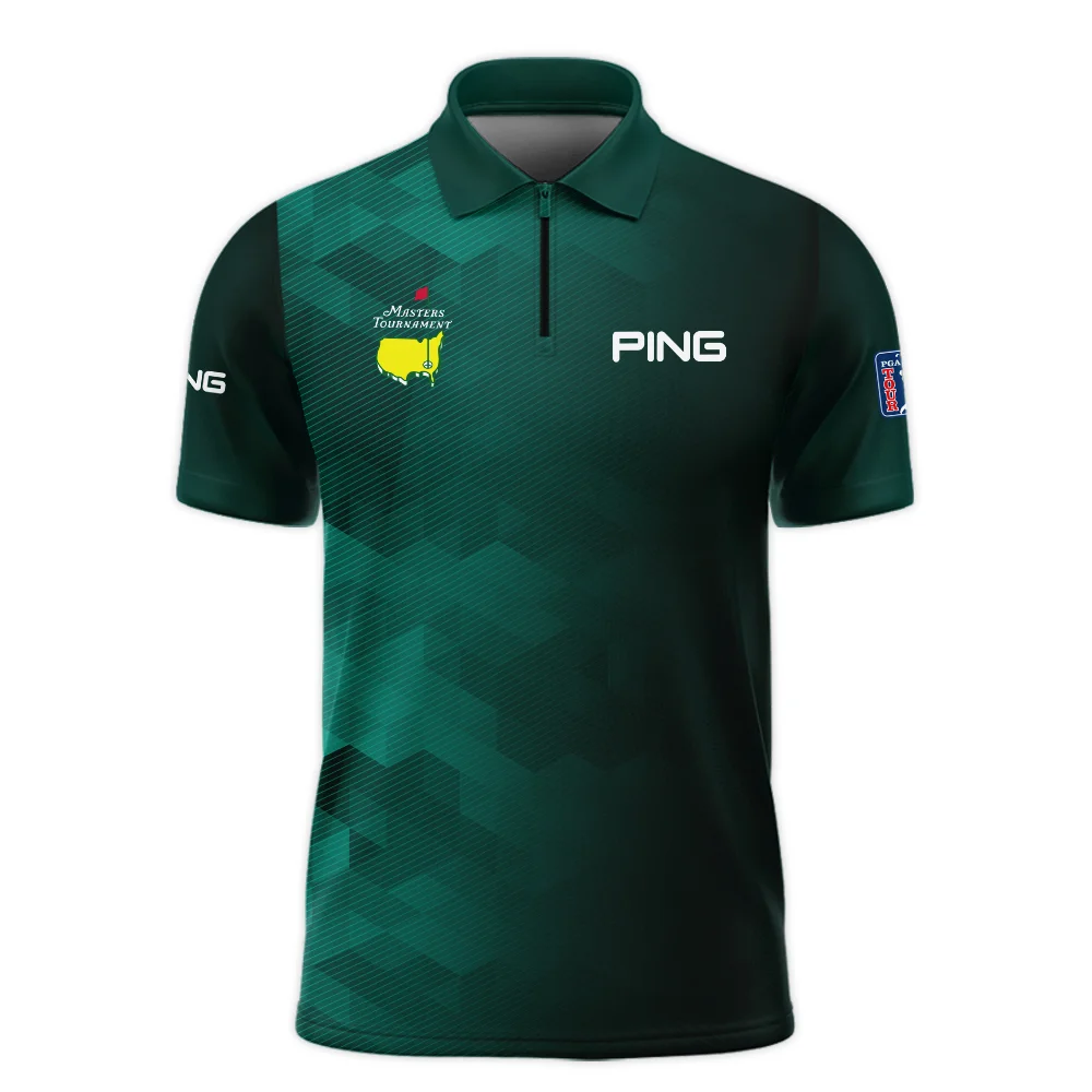 Ping Golf Sport Dark Green Gradient Abstract Background Masters Tournament Long Polo Shirt Style Classic Long Polo Shirt For Men