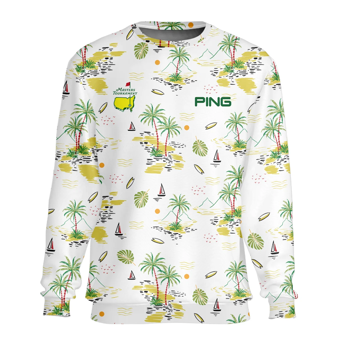 Ping Landscape With Palm Trees Beach And Oceann Masters Tournament Unisex Sweatshirt Style Classic Sweatshirt