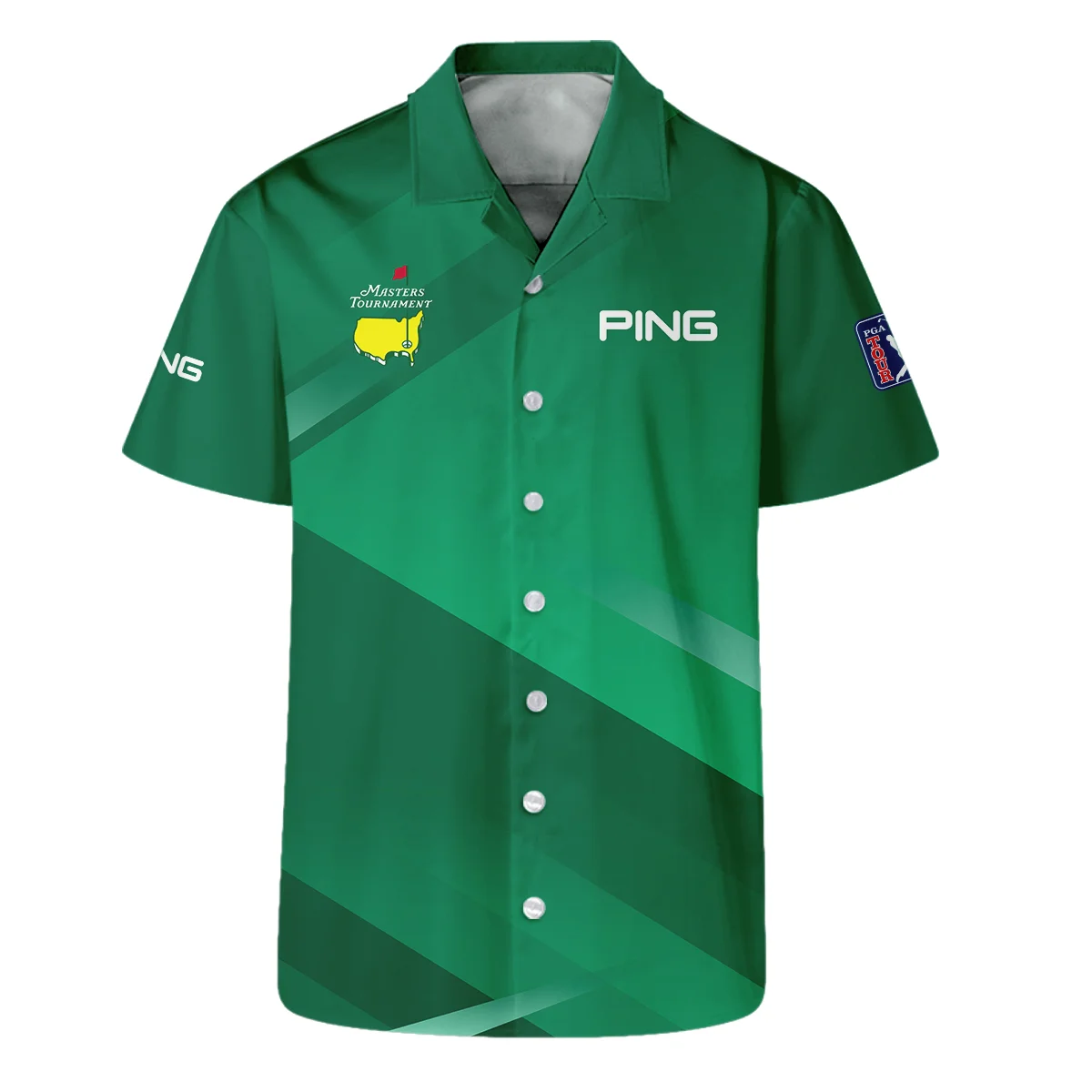 Ping Masters Tournament Golf Hawaiian Shirt Green Gradient Pattern Sports All Over Print Oversized Hawaiian Shirt