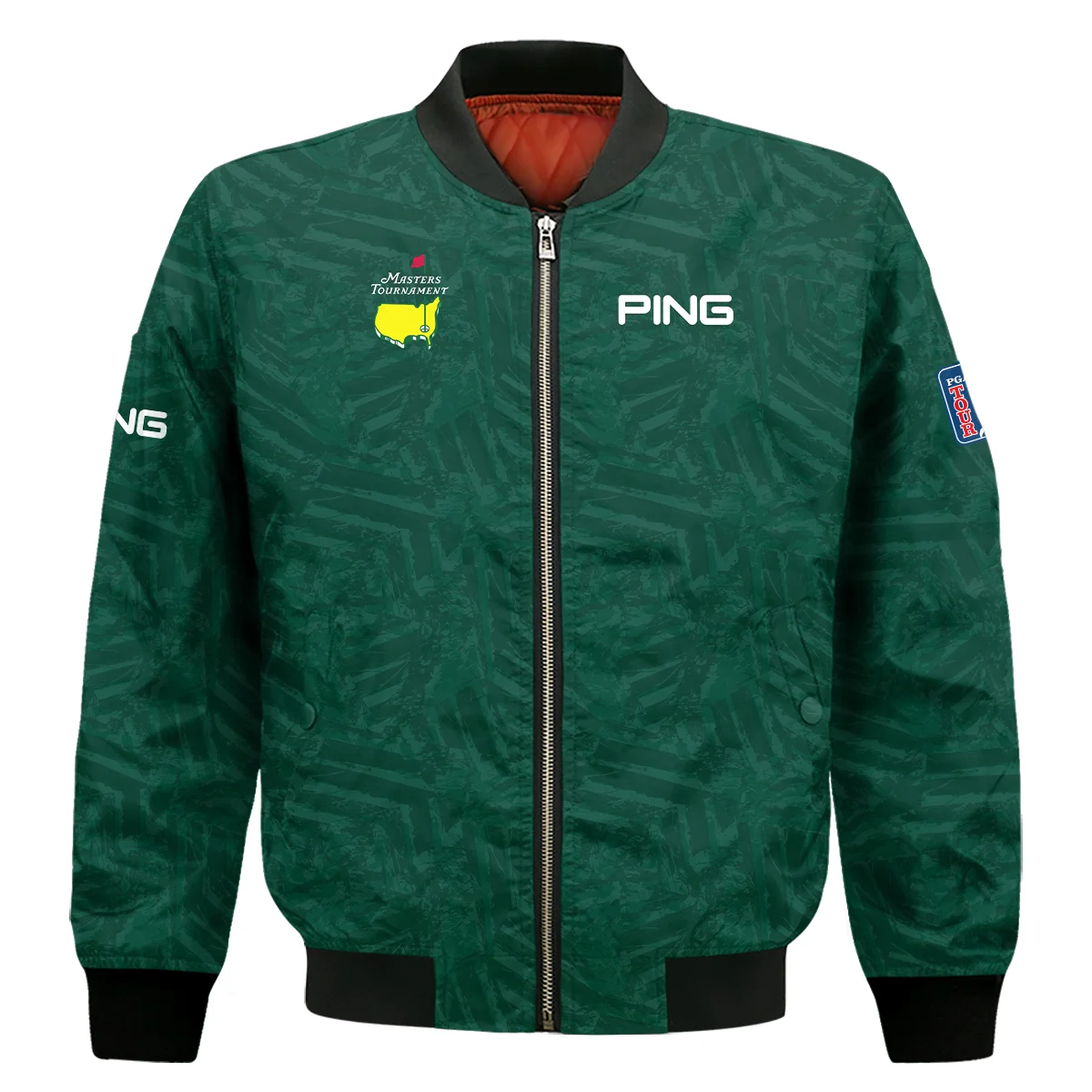 Ping Masters Tournament Green Stratches Seamless Pattern Bomber Jacket Style Classic Bomber Jacket