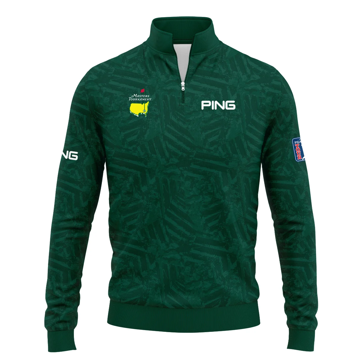 Ping Masters Tournament Green Stratches Seamless Pattern Quarter-Zip Jacket Style Classic Quarter-Zip Jacket