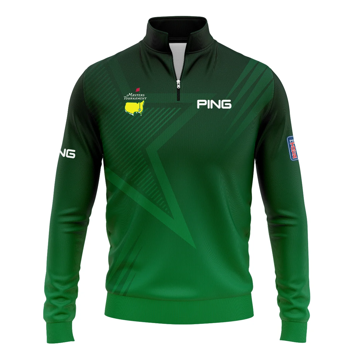 Ping Masters Tournament Quarter-Zip Jacket Dark Green Gradient Star Pattern Golf Sports Quarter-Zip Jacket