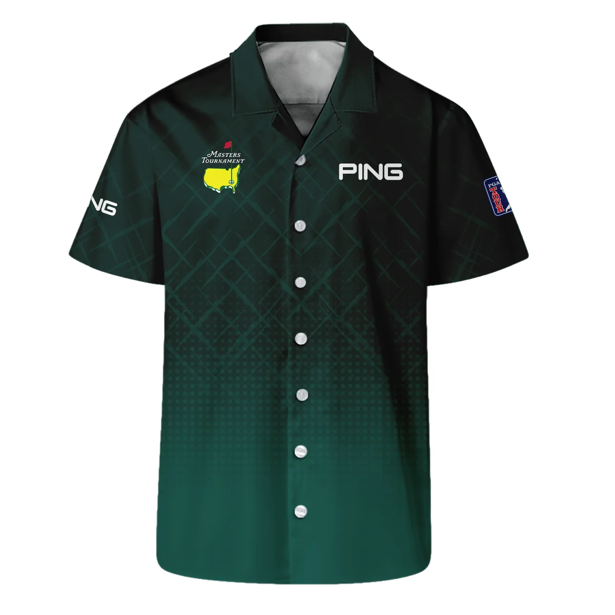 Ping Masters Tournament Sport Jersey Pattern Dark Green Hawaiian Shirt Style Classic Oversized Hawaiian Shirt