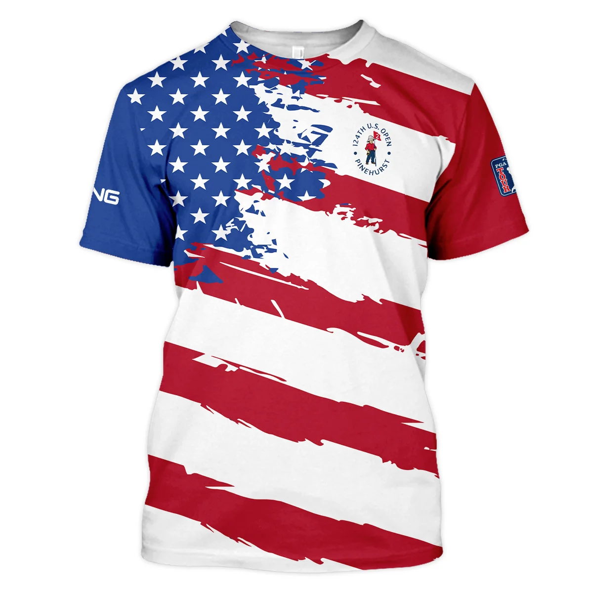 Ping US Flag Blue Red Stars 124th U.S. Open Pinehurst Unisex T-Shirt Style Classic T-Shirt