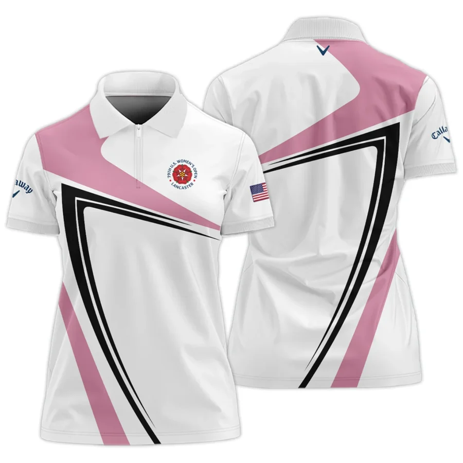 Pink Black Golf Pattern 79th U.S. Women’s Open Lancaster Callaway Zipper Short Polo Shirt