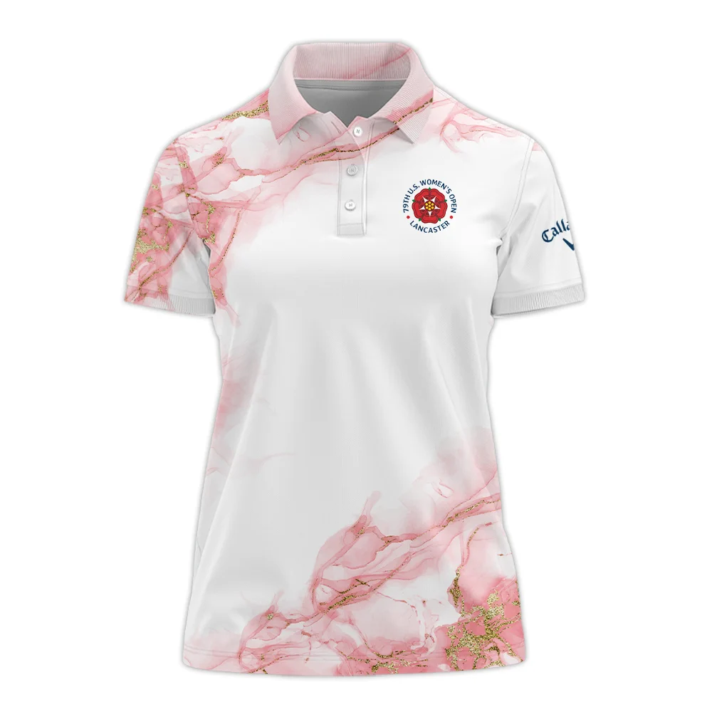 Pink Gold Marble 79th U.S. Women’s Open Lancaster Callaway Polo Shirt Golf Sport All Over Print Polo Shirt For Woman
