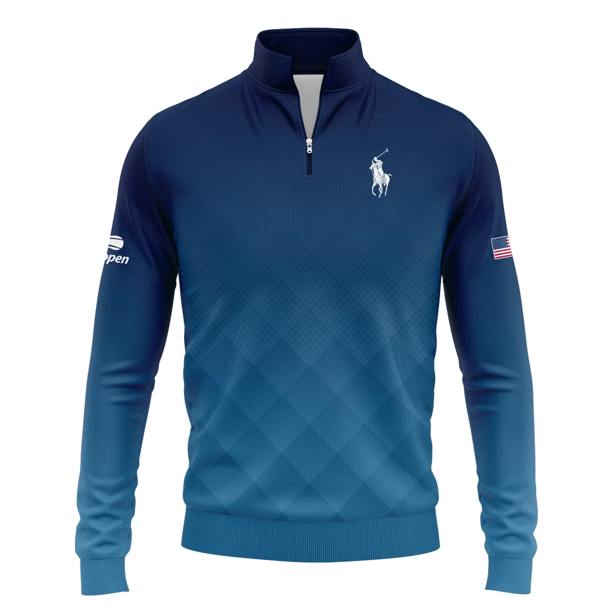 Ralph Lauren Blue Abstract Background US Open Tennis Champions Vneck Polo Shirt Style Classic Polo Shirt For Men