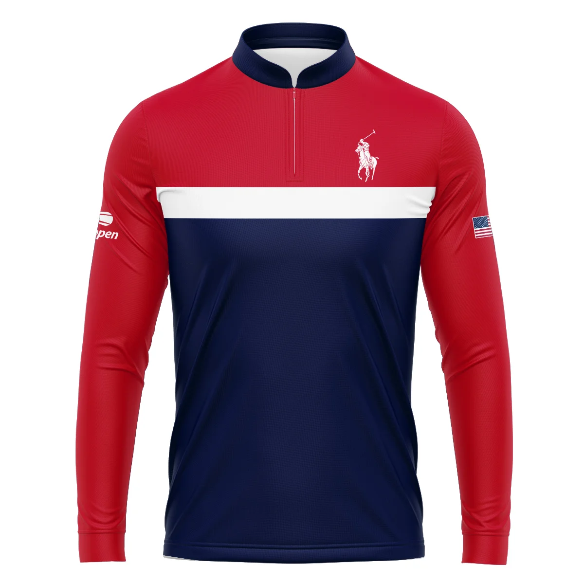 Ralph Lauren Blue Red White Background US Open Tennis Champions Polo Shirt Style Classic Polo Shirt For Men