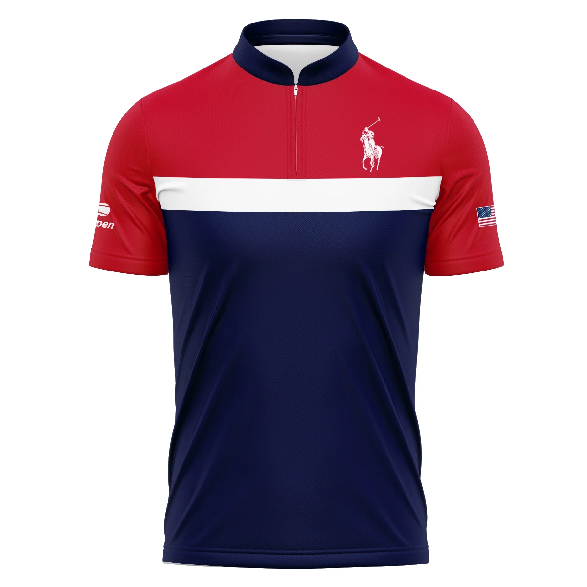 Ralph Lauren Blue Red White Background US Open Tennis Champions Polo Shirt Style Classic Polo Shirt For Men