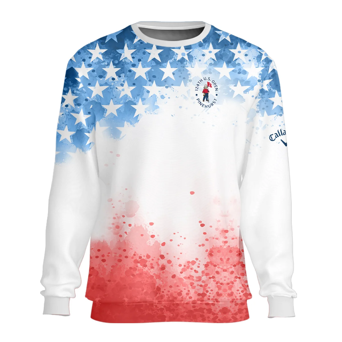 Special Version 124th U.S. Open Pinehurst Callaway Unisex Sweatshirt Watercolor Blue Red Stars Sweatshirt