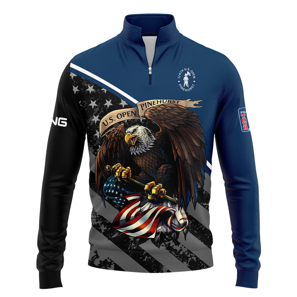 Special Version 124th U.S. Open Pinehurst Ping Quarter-Zip Jacket Color Blue Eagle USA  Quarter-Zip Jacket