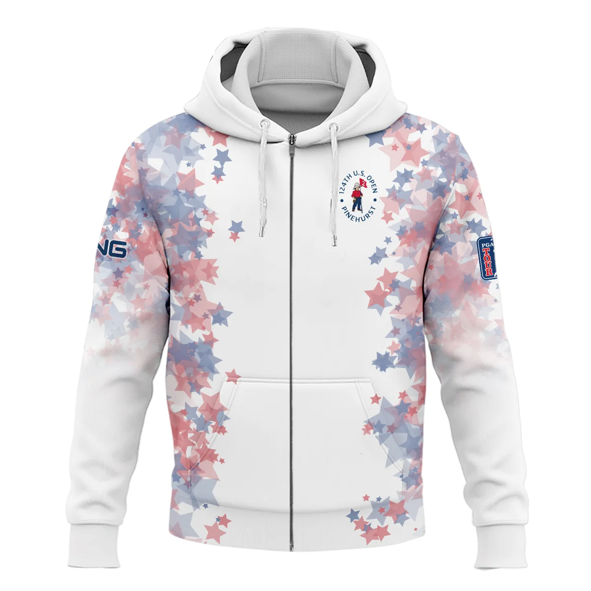 Special Version 124th U.S. Open Pinehurst Ping Zipper Hoodie Shirt Coloured Stars Zipper Hoodie Shirt