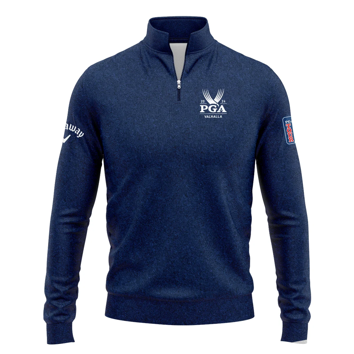 Special Version 2024 PGA Championship Valhalla Callaway Long Polo Shirt Blue Paperboard Texture Long Polo Shirt For Men