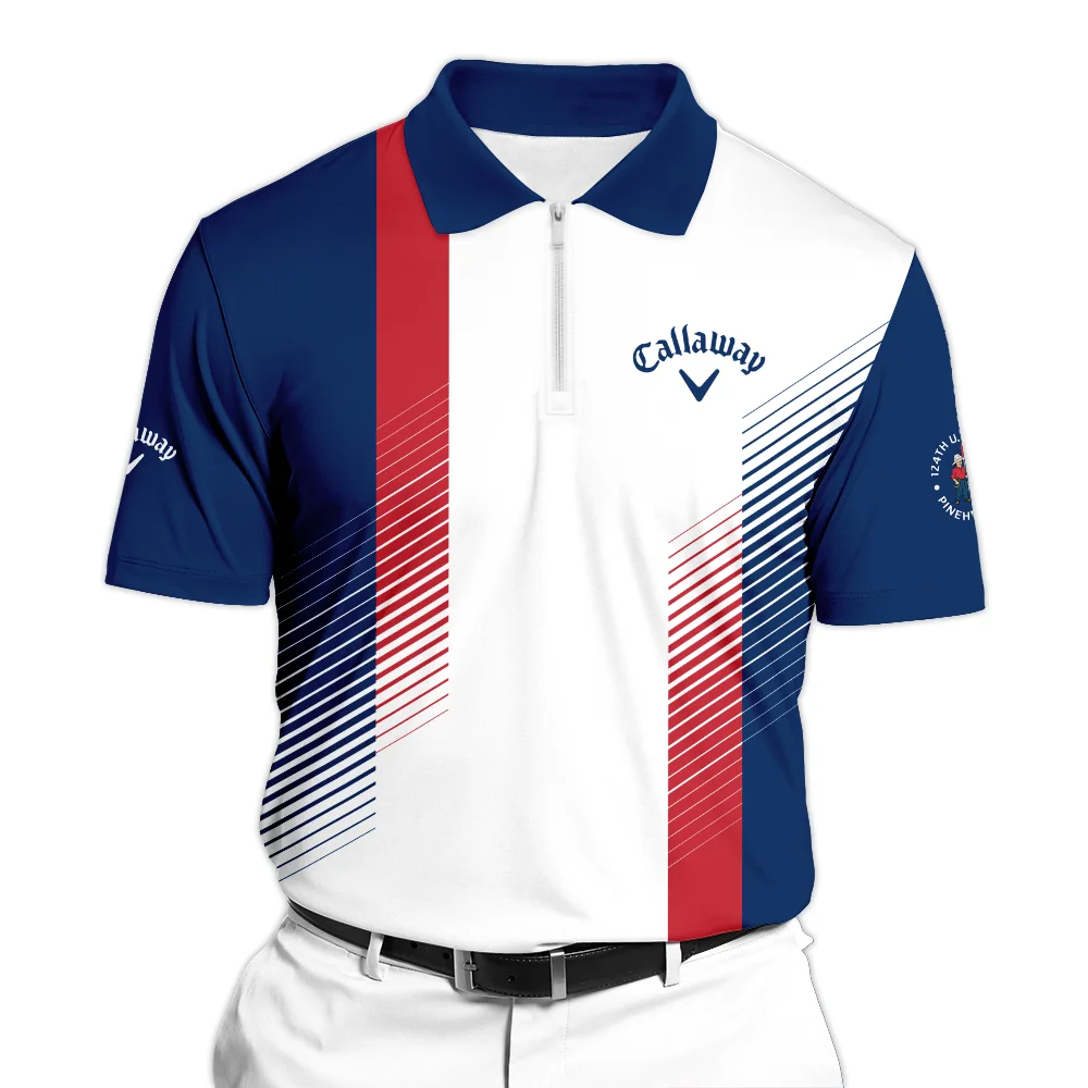 Sport Callaway 124th U.S. Open Pinehurst Golf Unisex T-Shirt Blue Red Striped Pattern White All Over Print T-Shirt