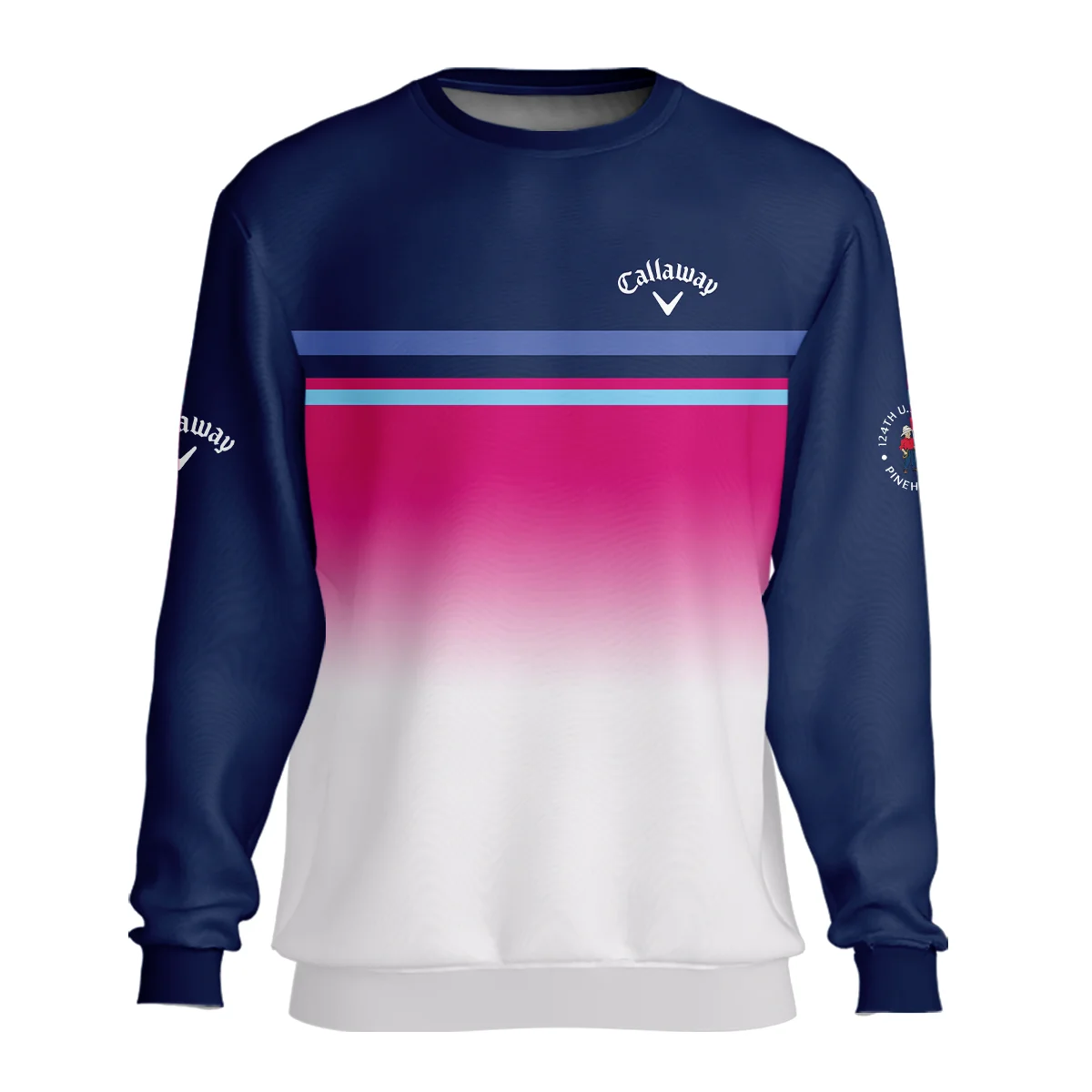 Sport Callaway 124th U.S. Open Pinehurst Unisex Sweatshirt White Strong Pink Very Dark Blue Pattern  All Over Print Sweatshirt