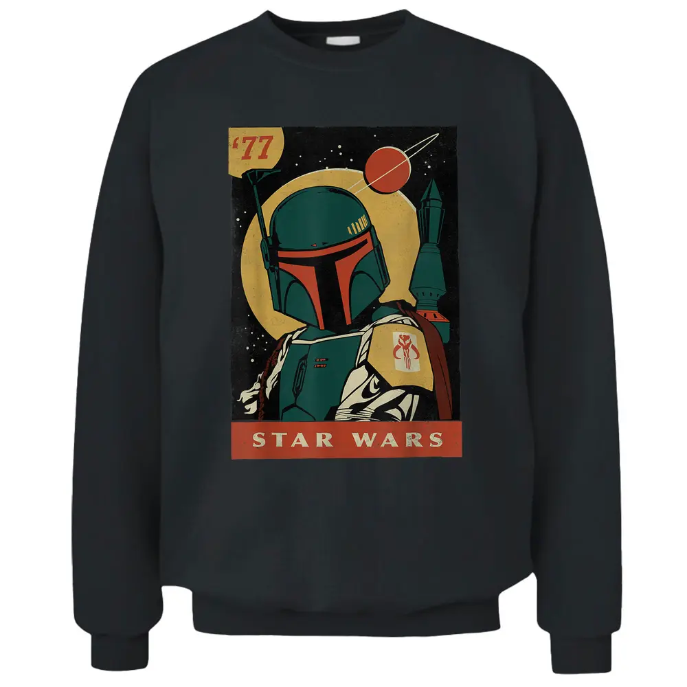 Star Wars Boba Fett Vintage Trading Card '77 Graphic T-shirt Pullover Sweatshirt