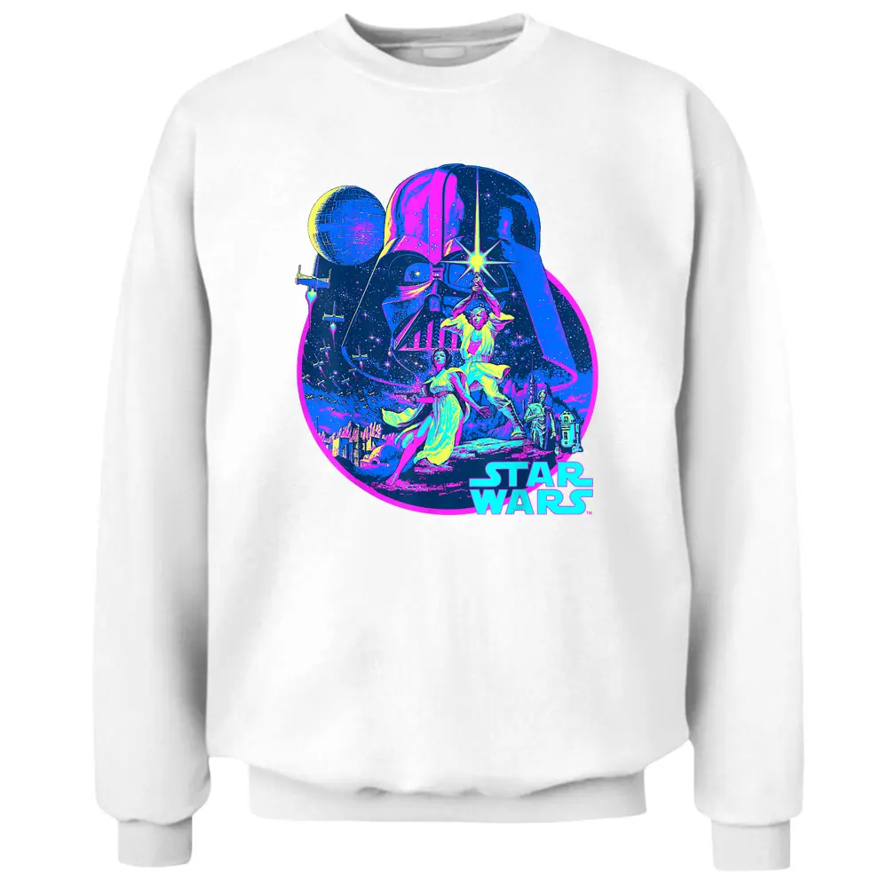 Star Wars Bright Classic Neon Poster Art Graphic T-shirt Pullover Sweatshirt