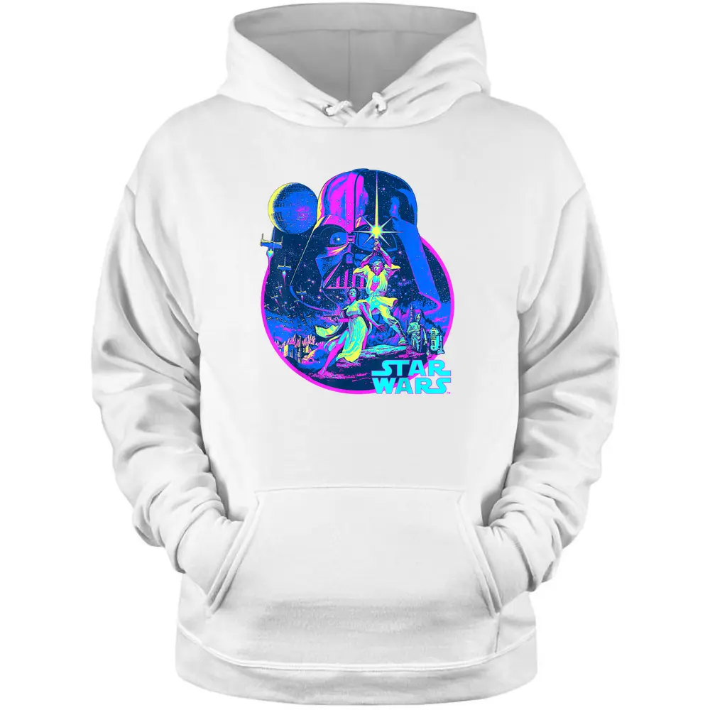 Star Wars Bright Classic Neon Poster Art Graphic T-shirt Pullover Hoodie