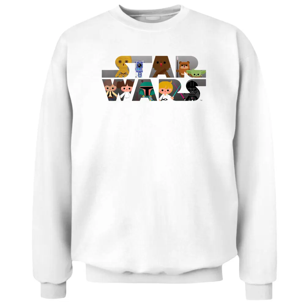 Star Wars Logo Kawaii Multi-character T-shirt Pullover Sweatshirt