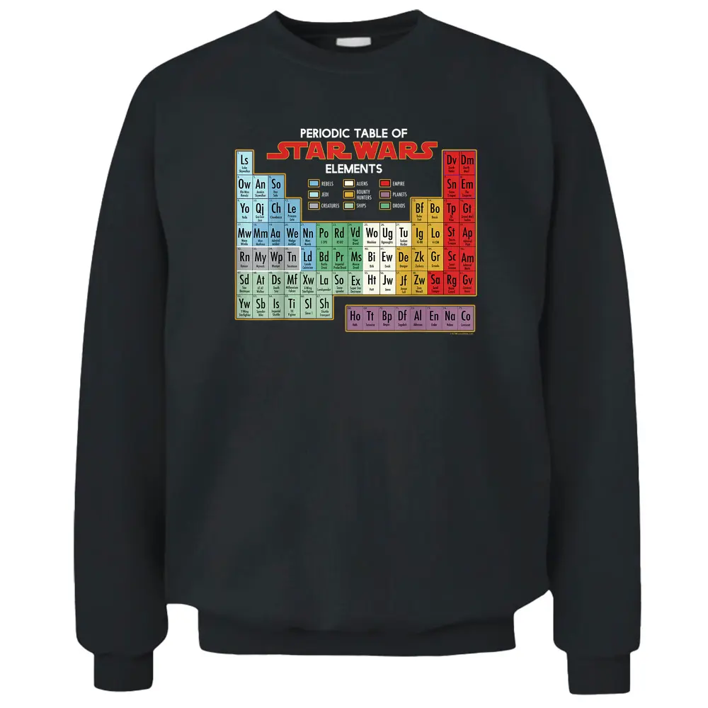 Star Wars Periodic Table Of Elements Graphic Pullover Sweatshirt