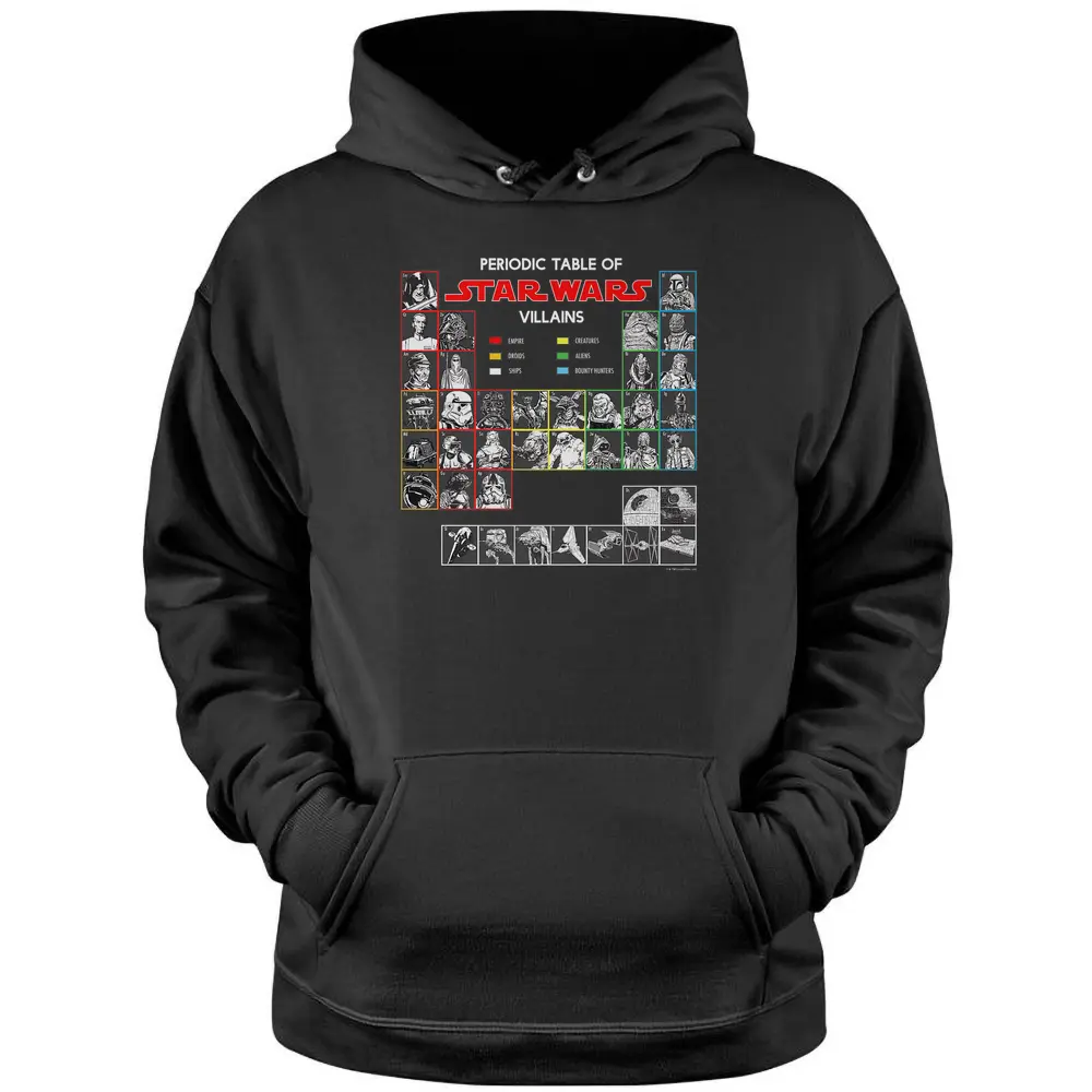 Star Wars Periodic Table Of Villains Premium Graphic Pullover Hoodie