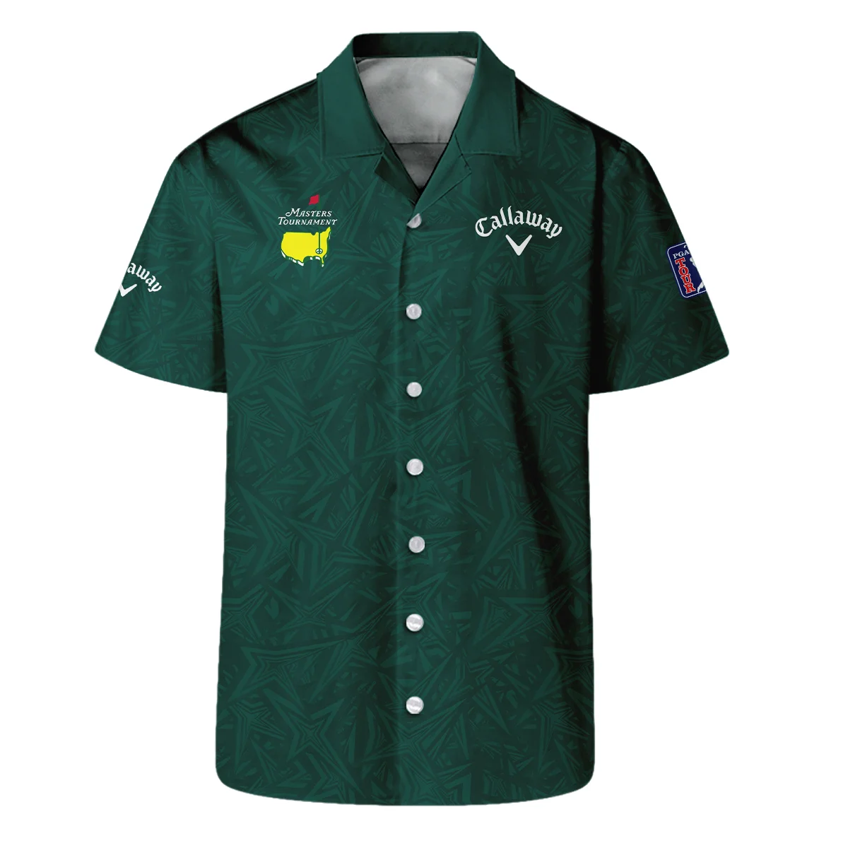 Stars Dark Green Abstract Sport Masters Tournament Callaway Vneck Long Polo Shirt Style Classic Long Polo Shirt For Men