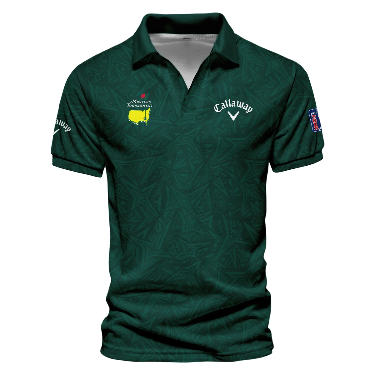 Stars Dark Green Abstract Sport Masters Tournament Callaway Vneck Polo Shirt Style Classic Polo Shirt For Men