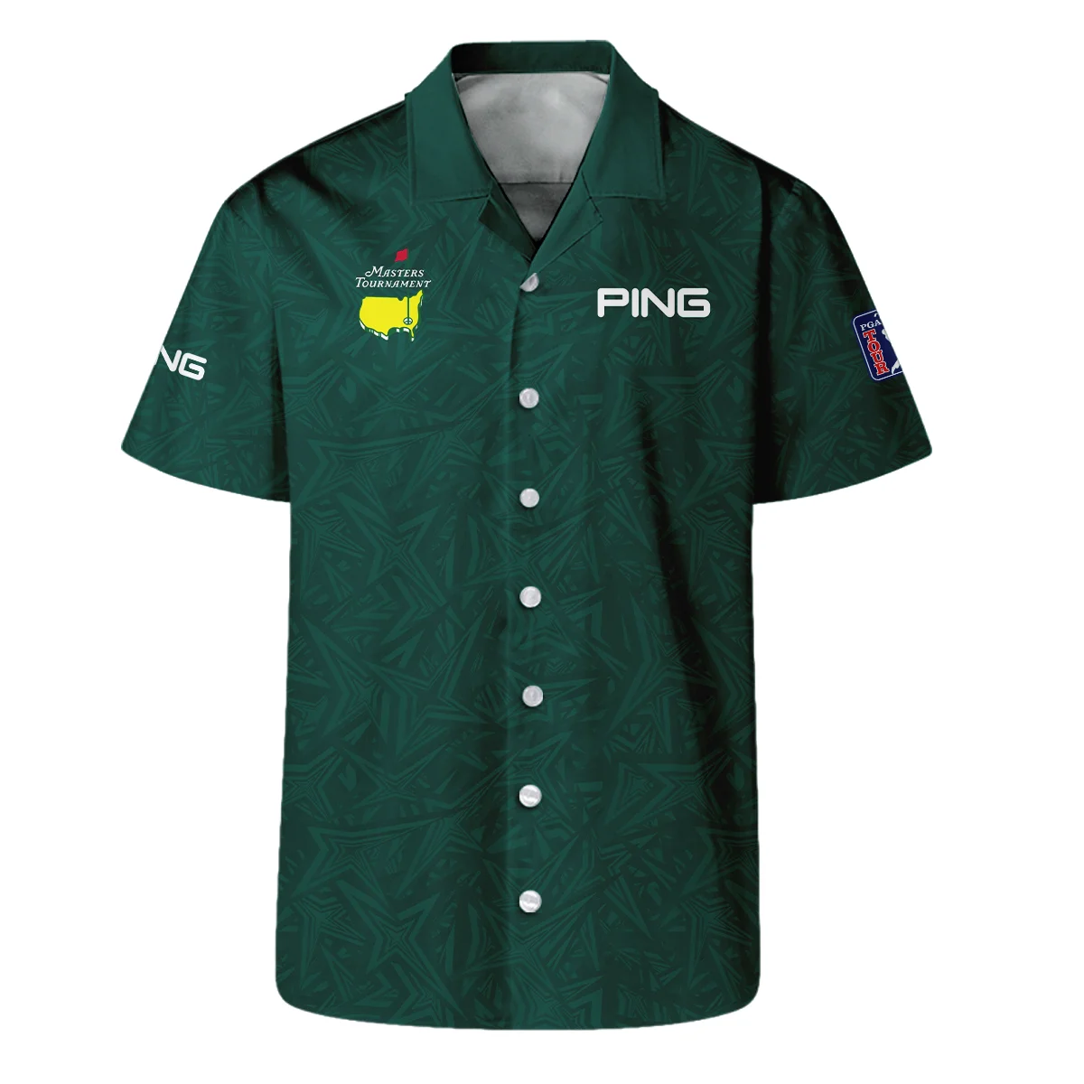 Stars Dark Green Abstract Sport Masters Tournament Ping Hawaiian Shirt Style Classic Oversized Hawaiian Shirt