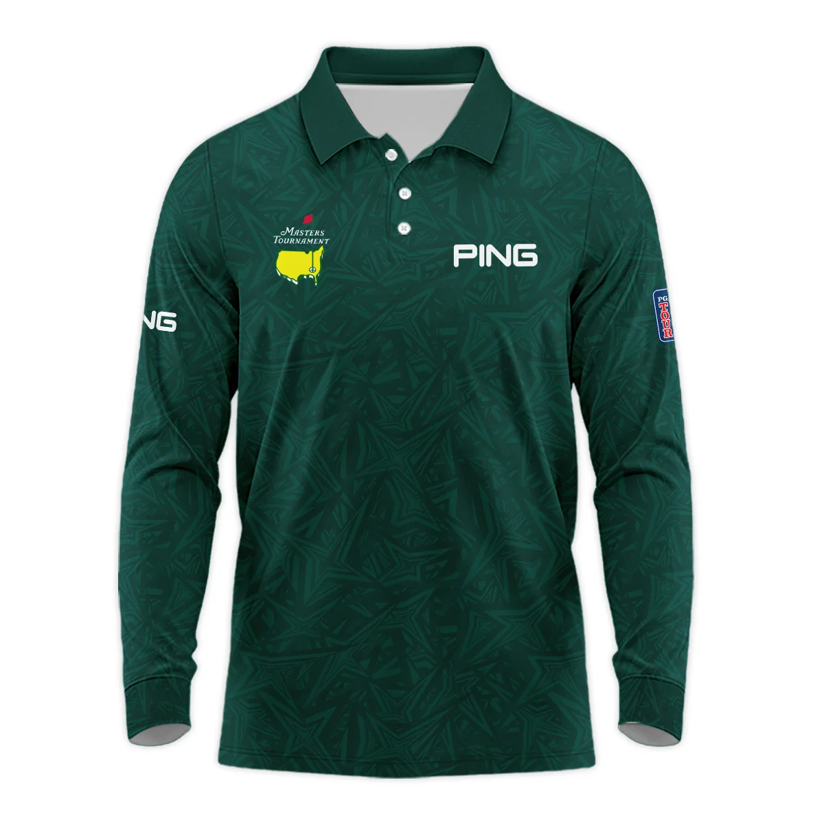Stars Dark Green Abstract Sport Masters Tournament Ping Vneck Polo Shirt Style Classic Polo Shirt For Men