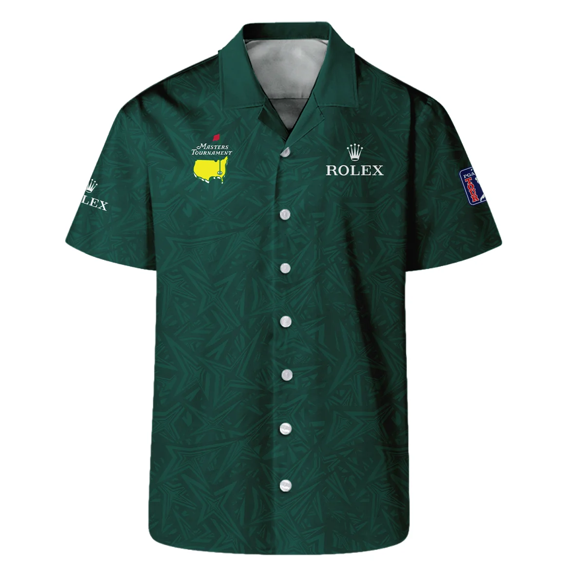 Stars Dark Green Abstract Sport Masters Tournament Rolex Vneck Long Polo Shirt Style Classic Long Polo Shirt For Men