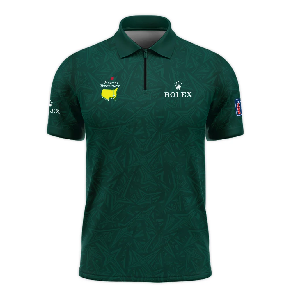 Stars Dark Green Abstract Sport Masters Tournament Rolex Vneck Long Polo Shirt Style Classic Long Polo Shirt For Men