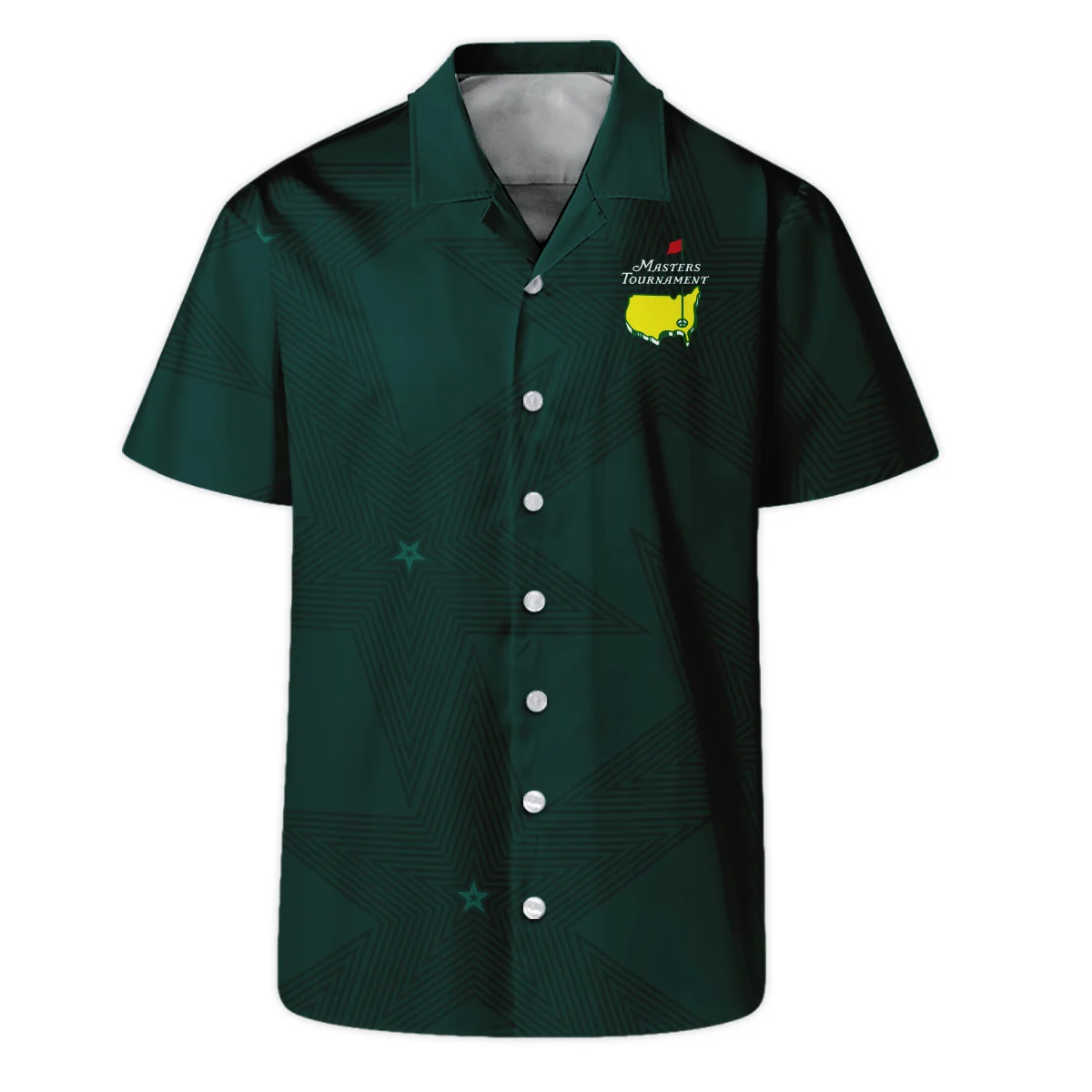 Stars Dark Green Golf Masters Tournament Long Polo Shirt Style Classic Long Polo Shirt For Men