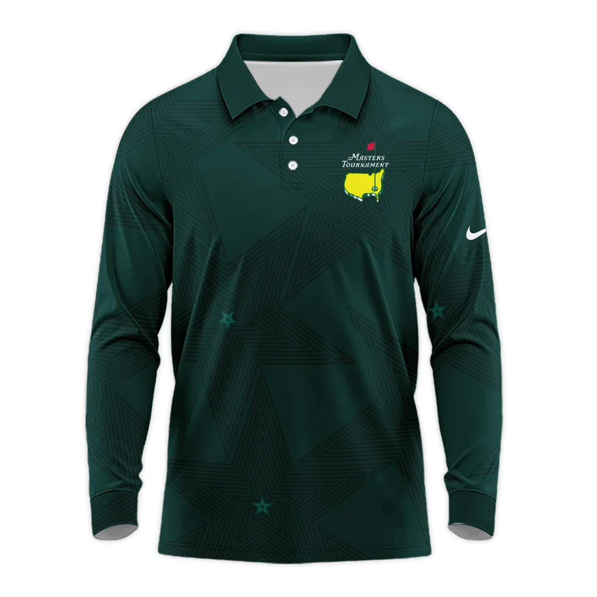 Stars Dark Green Golf Masters Tournament Nike Long Polo Shirt Style Classic Long Polo Shirt For Men