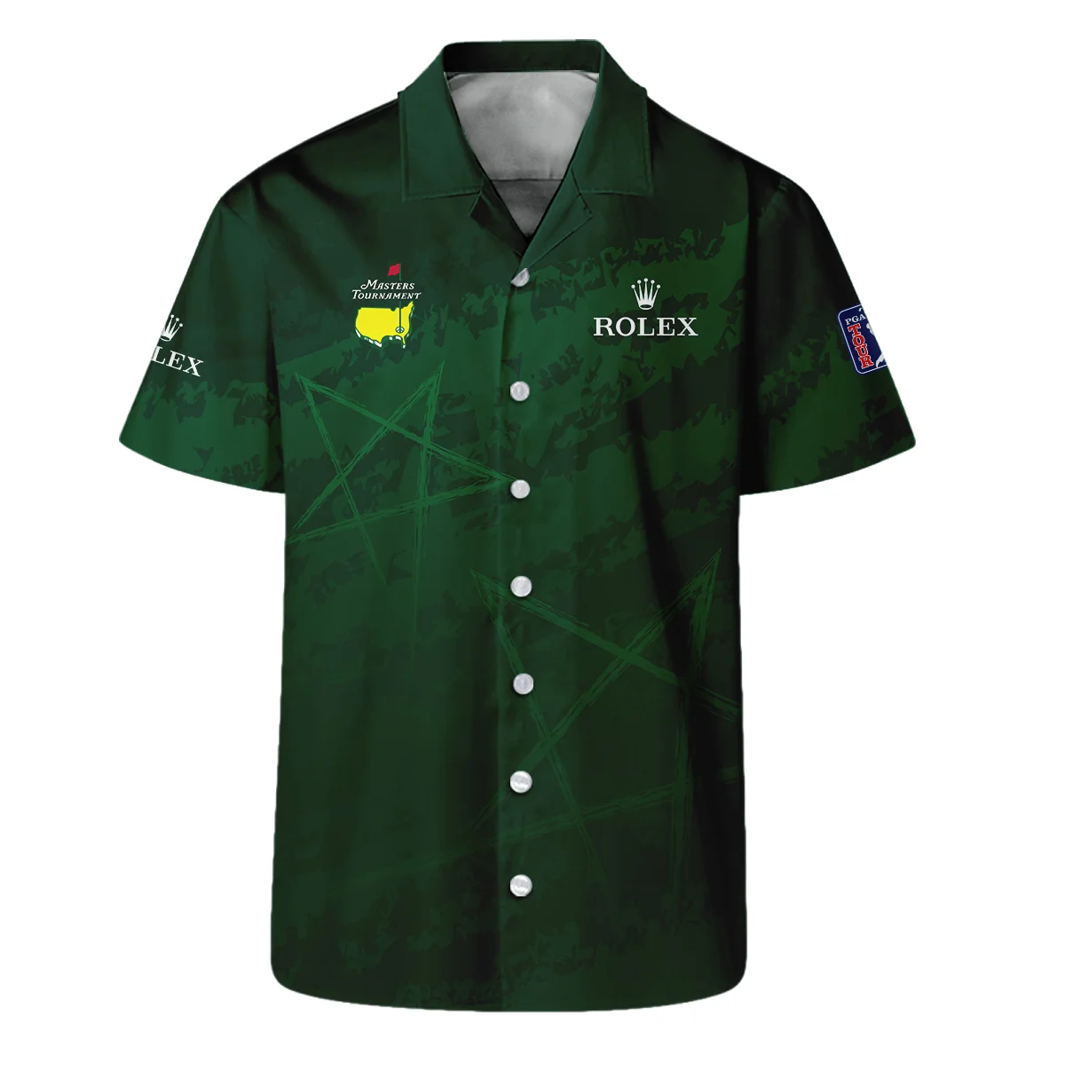 Stars Gradient Dark Green Grunge Pattern Masters Tournament Rolex Hawaiian Shirt Style Classic Oversized Hawaiian Shirt