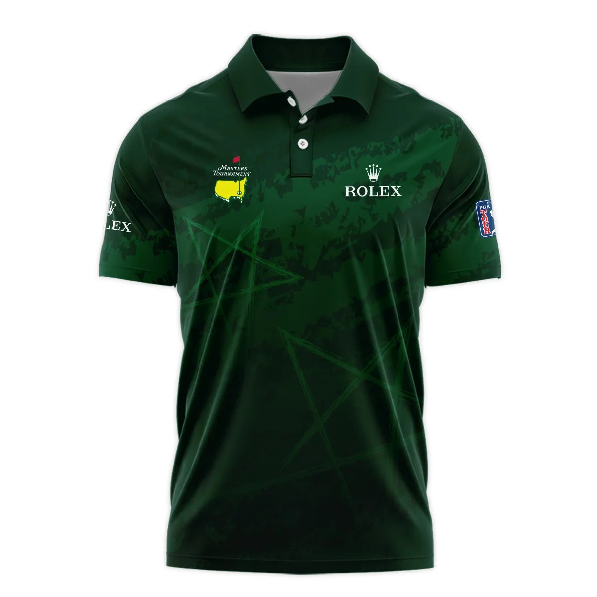 Stars Gradient Dark Green Grunge Pattern Masters Tournament Rolex Polo Shirt Style Classic Polo Shirt For Men
