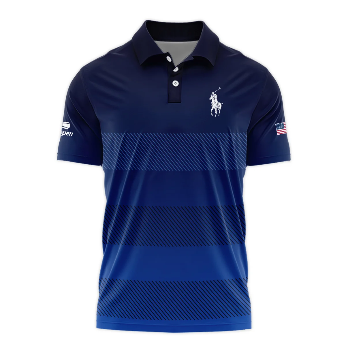 Straight Line Dark Blue Background US Open Tennis Champions Ralph Lauren Polo Shirt Style Classic Polo Shirt For Men