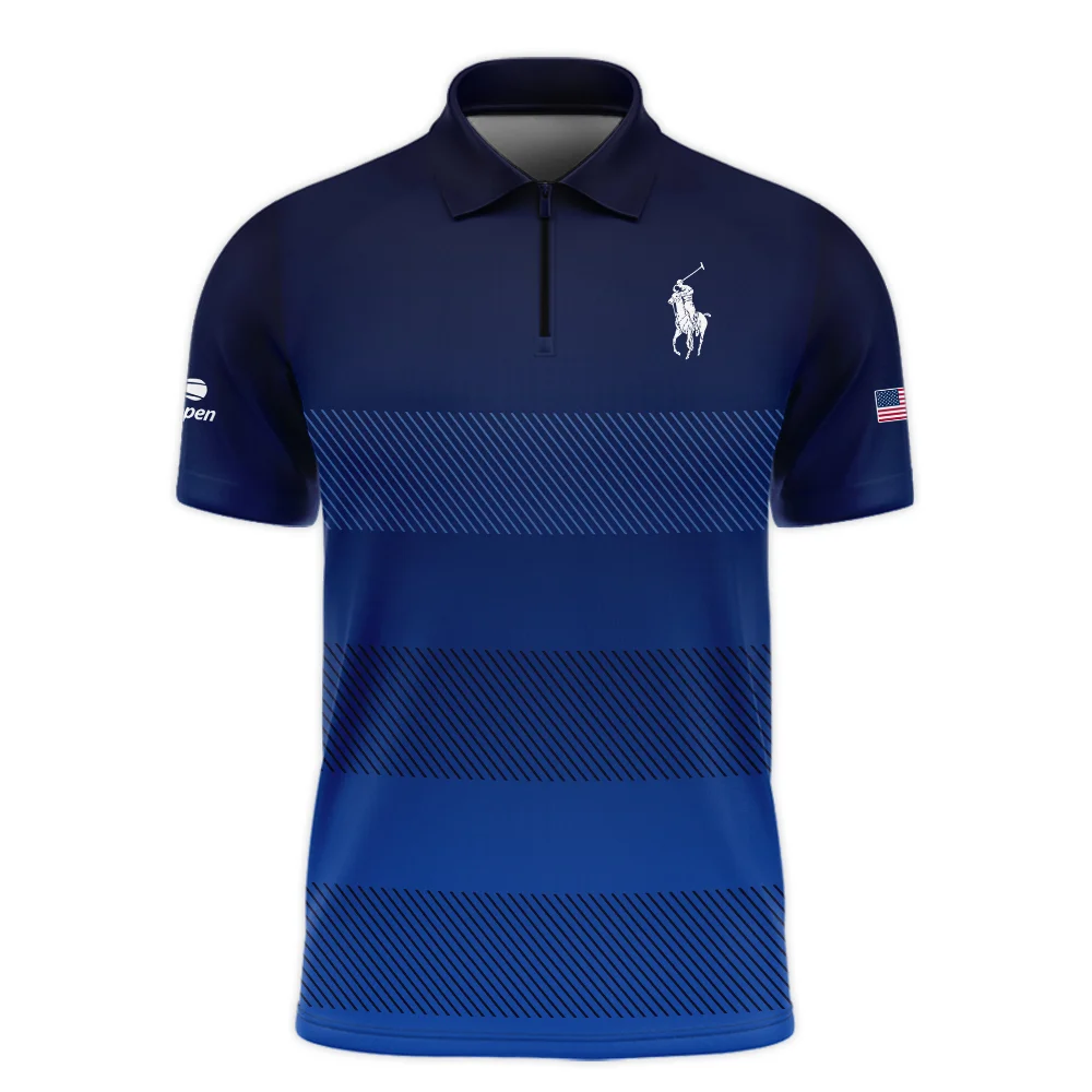 Straight Line Dark Blue Background US Open Tennis Champions Ralph Lauren Vneck Polo Shirt Style Classic Polo Shirt For Men
