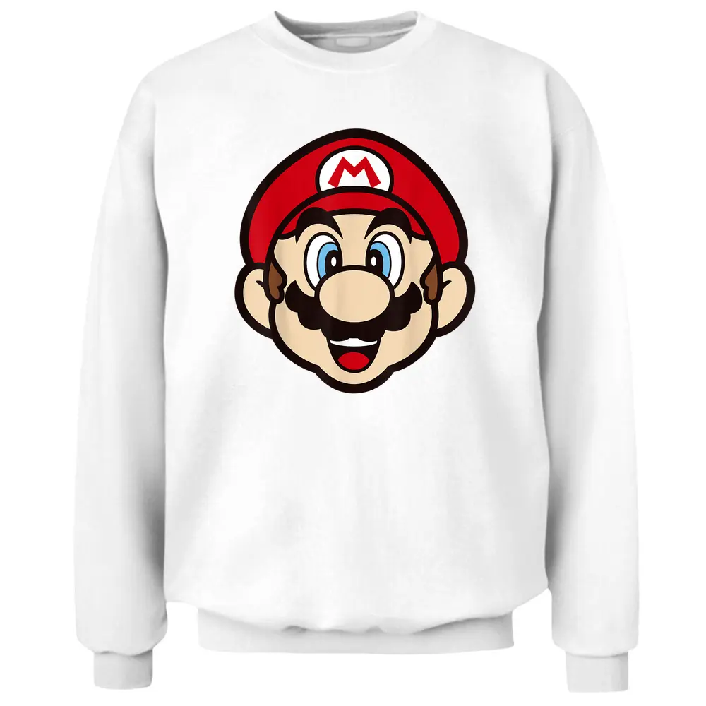 Super Mario Big Face Mario Pullover Sweatshirt