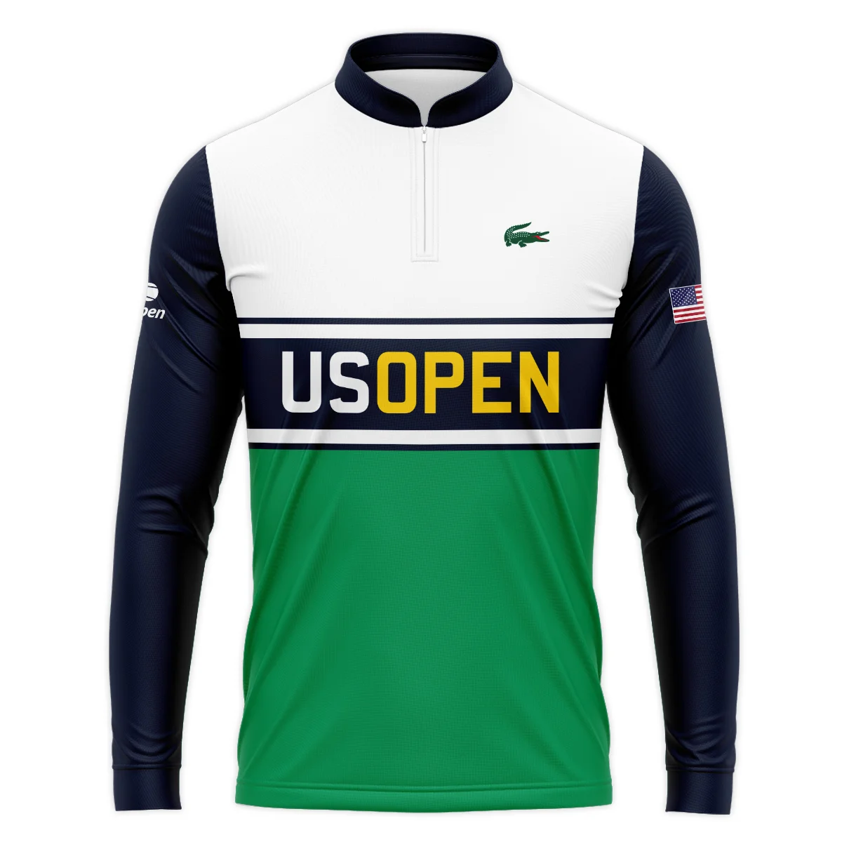Tennis Love Sport Mix Color US Open Tennis Champions Lacoste Mandarin collar Quater-Zip Long Sleeve