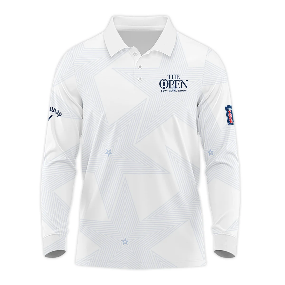 The 152nd Open Championship Golf Sport Callaway Stand Colar Jacket Sports Star Sripe White Navy Stand Colar Jacket