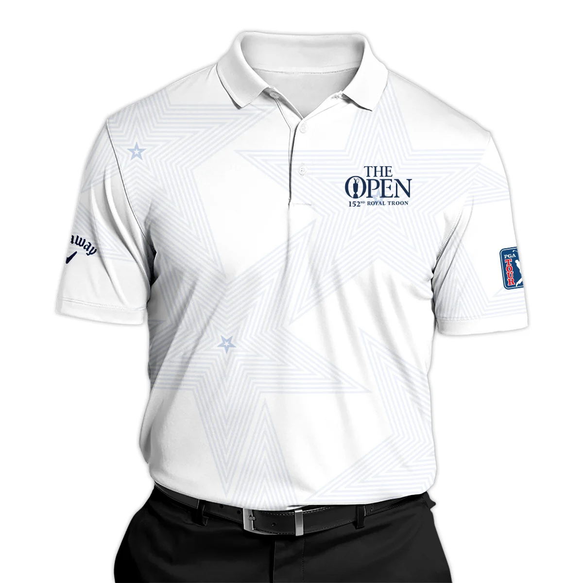 The 152nd Open Championship Golf Sport Callaway Quarter-Zip Jacket Sports Star Sripe White Navy Quarter-Zip Jacket