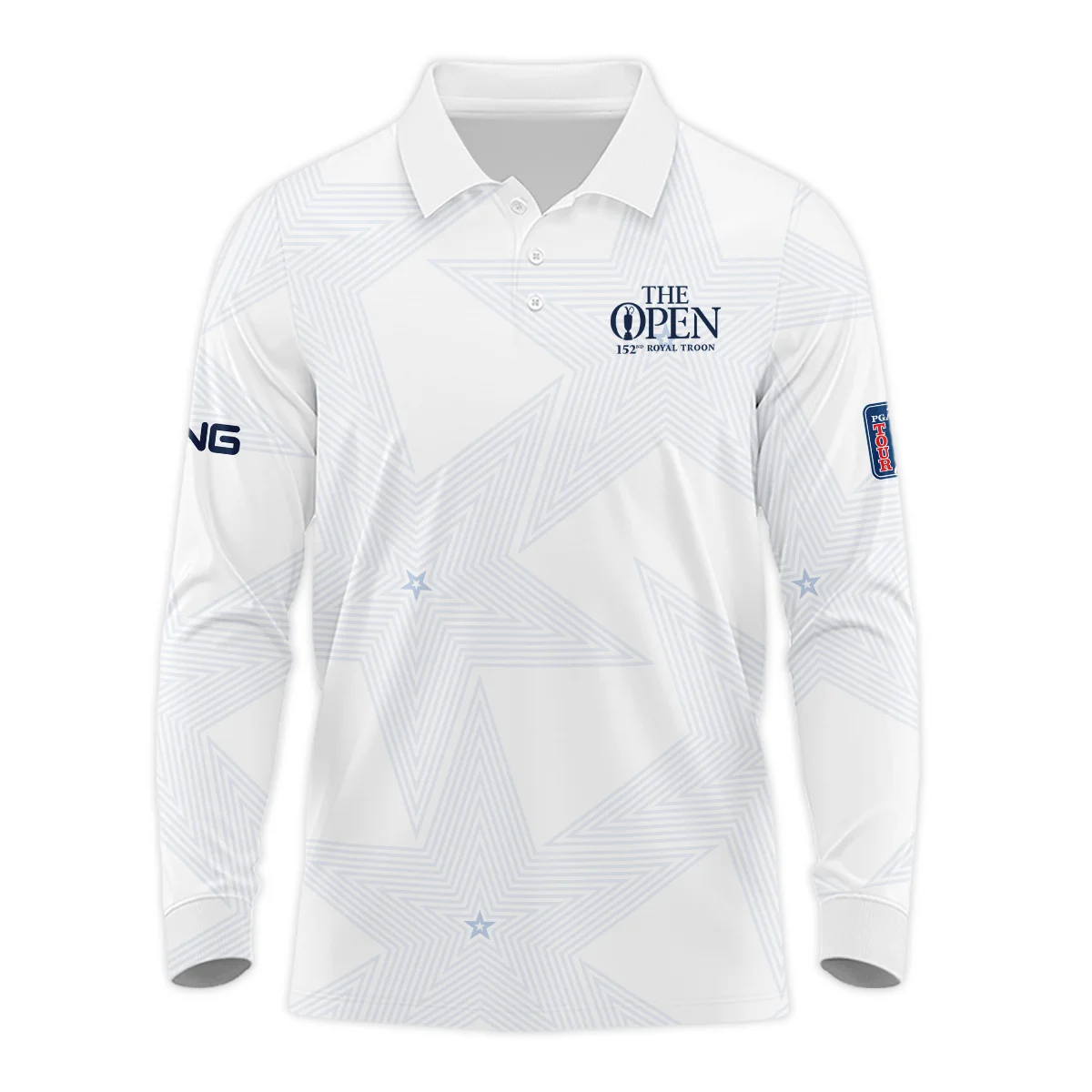 The 152nd Open Championship Golf Sport Ping Quarter-Zip Jacket Sports Star Sripe White Navy Quarter-Zip Jacket