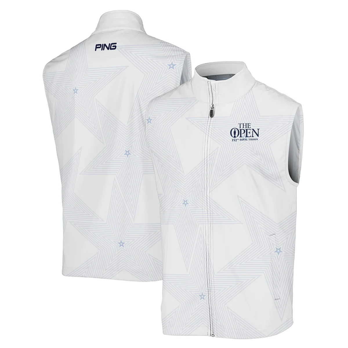 The 152nd Open Championship Golf Sport Ping Zipper Hoodie Shirt Sports Star Sripe White Navy Zipper Hoodie Shirt